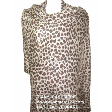 Cashmere Natural Leopard Shawl